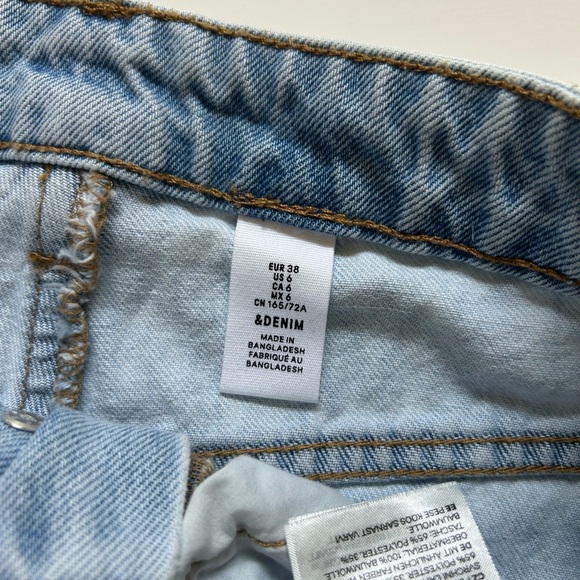 NWOT H&M Distressed Light Blue Denim Skirt Size 6 - Picture 5 of 6